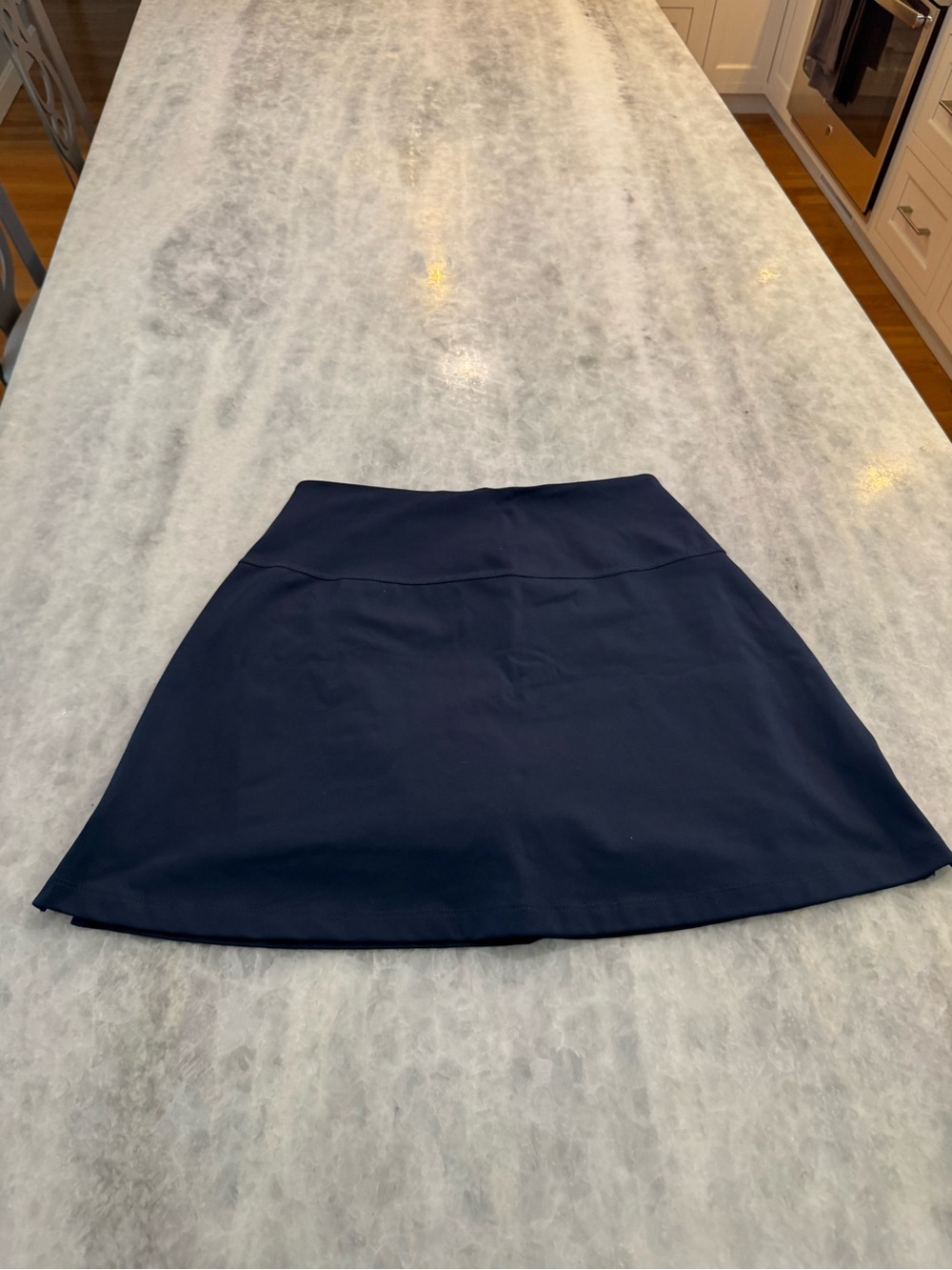 girlfriend collective navy mini skirt skort
